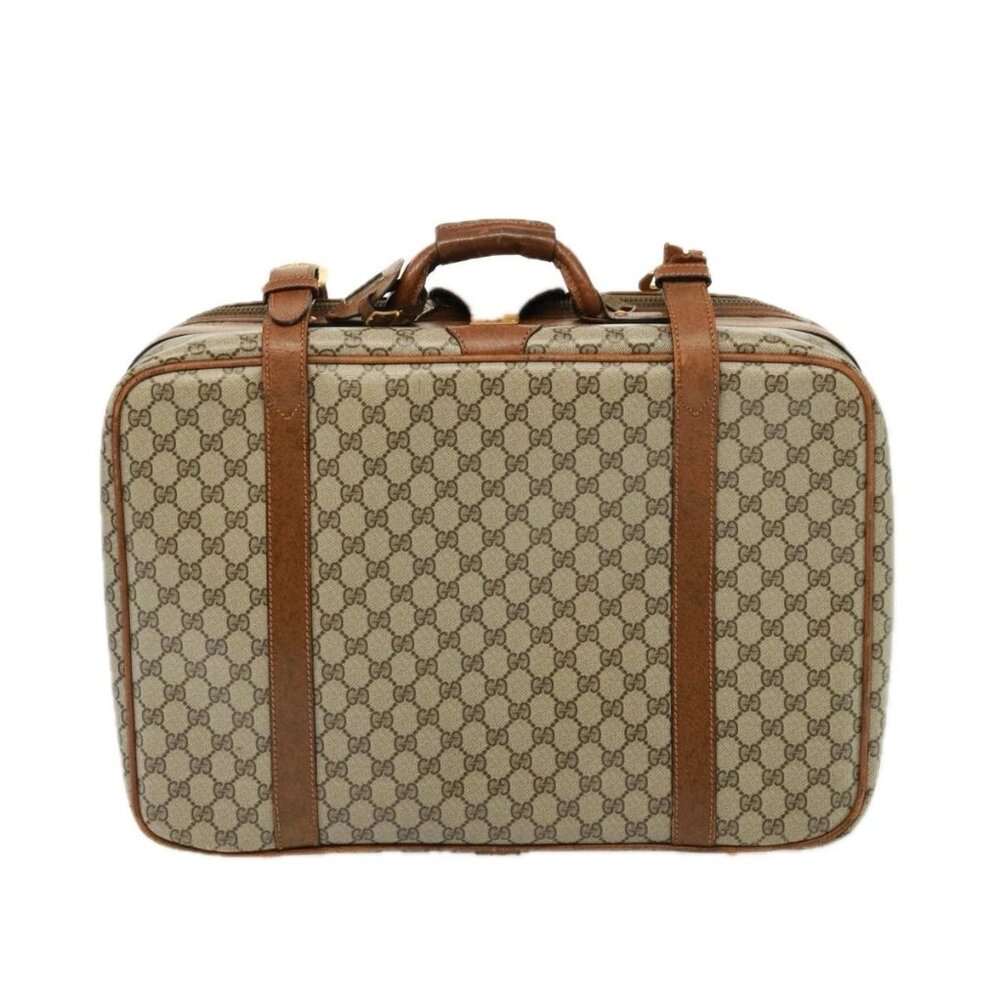 GUCCI GG Supreme Boston Bag PVC Beige Auth mr177 - Picture 2 of 16